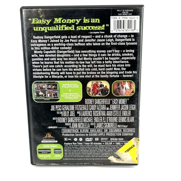 Easy Money (1983) (DVD, 1983) Rodney Dangerfield - Picture 2 of 4